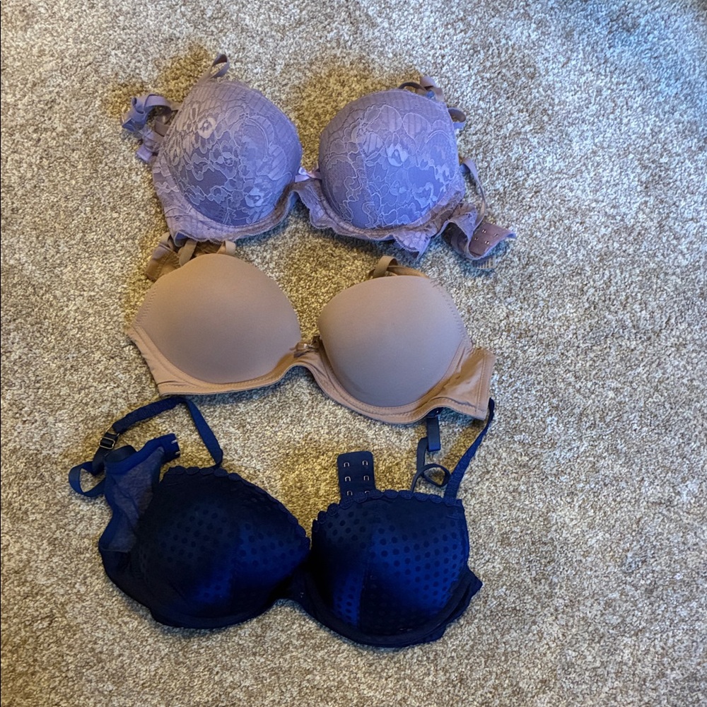 Women's Everyday T-Shirt & Lace Bras - Lavender, Nude, Navy